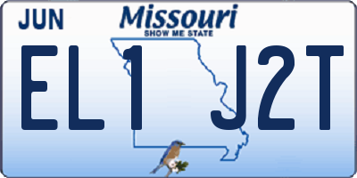 MO license plate EL1J2T