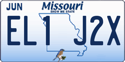 MO license plate EL1J2X