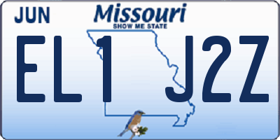 MO license plate EL1J2Z