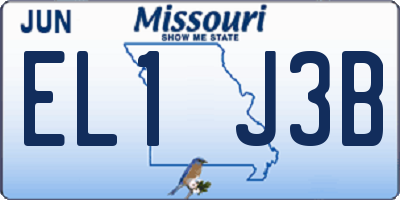 MO license plate EL1J3B