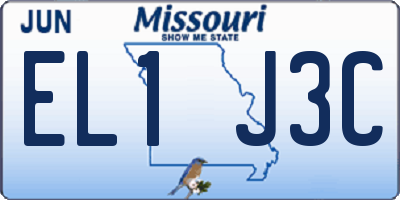 MO license plate EL1J3C