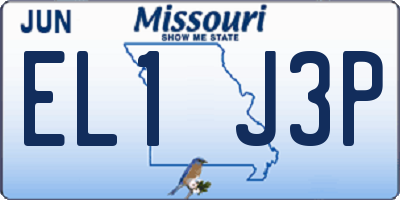 MO license plate EL1J3P