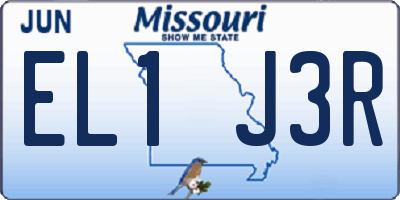 MO license plate EL1J3R