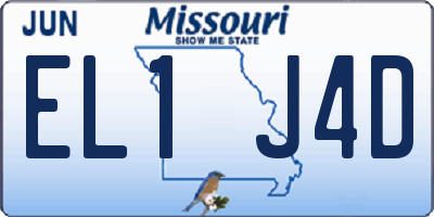 MO license plate EL1J4D
