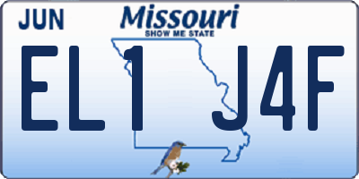 MO license plate EL1J4F