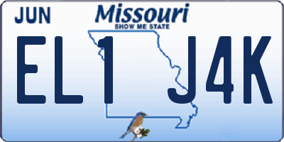 MO license plate EL1J4K