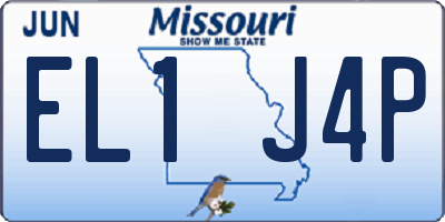 MO license plate EL1J4P