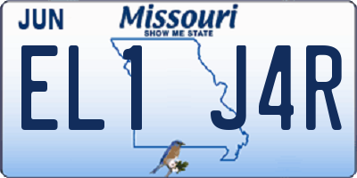 MO license plate EL1J4R