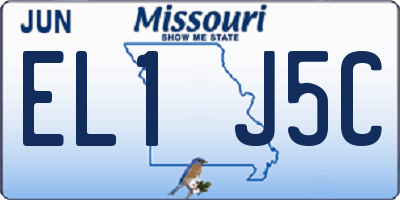 MO license plate EL1J5C