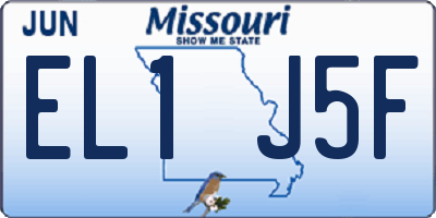 MO license plate EL1J5F