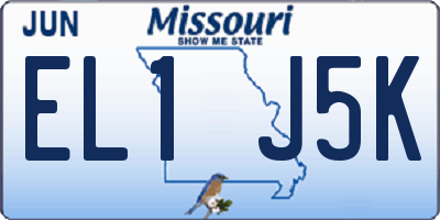 MO license plate EL1J5K