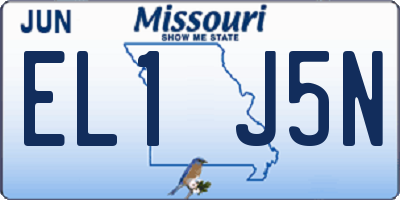 MO license plate EL1J5N