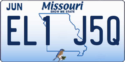 MO license plate EL1J5Q