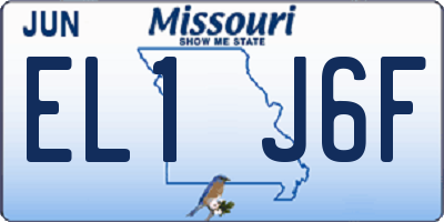 MO license plate EL1J6F