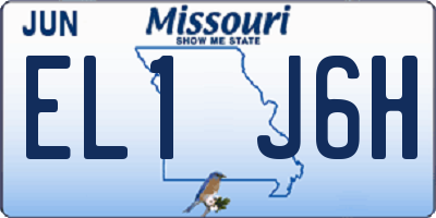 MO license plate EL1J6H