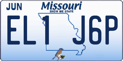 MO license plate EL1J6P