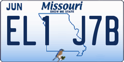 MO license plate EL1J7B