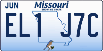 MO license plate EL1J7C