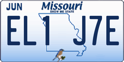 MO license plate EL1J7E