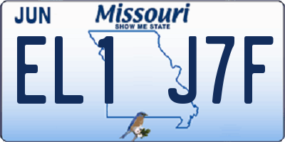 MO license plate EL1J7F