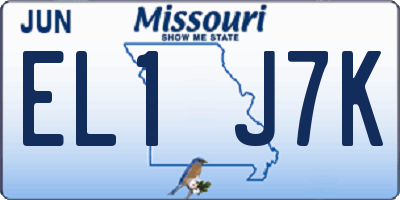 MO license plate EL1J7K
