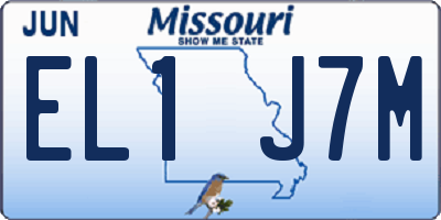 MO license plate EL1J7M