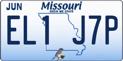 MO license plate EL1J7P