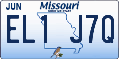 MO license plate EL1J7Q