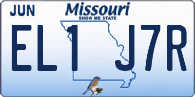 MO license plate EL1J7R