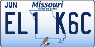 MO license plate EL1K6C