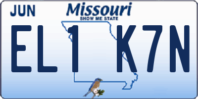 MO license plate EL1K7N