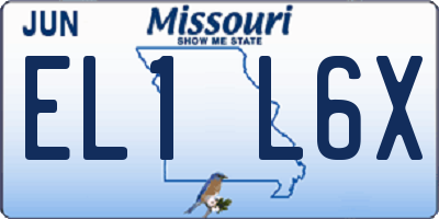 MO license plate EL1L6X