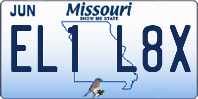MO license plate EL1L8X