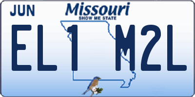 MO license plate EL1M2L