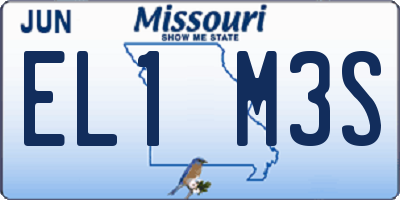 MO license plate EL1M3S