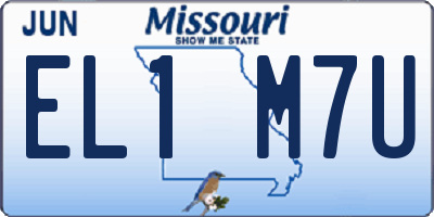MO license plate EL1M7U