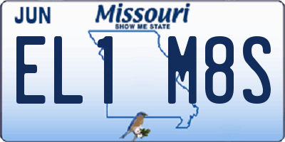 MO license plate EL1M8S