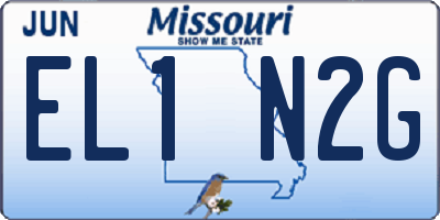 MO license plate EL1N2G