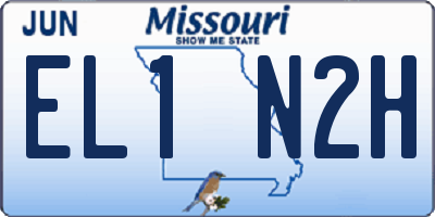 MO license plate EL1N2H