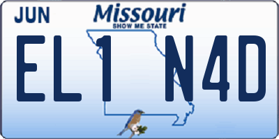 MO license plate EL1N4D
