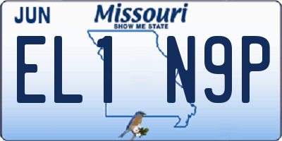 MO license plate EL1N9P