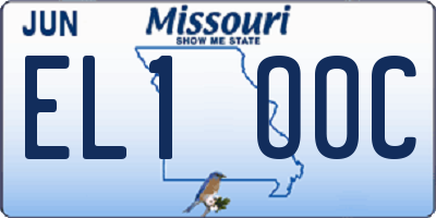 MO license plate EL1O0C