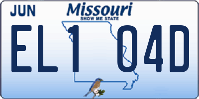 MO license plate EL1O4D