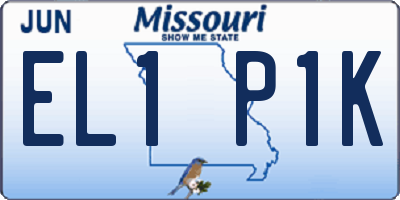 MO license plate EL1P1K