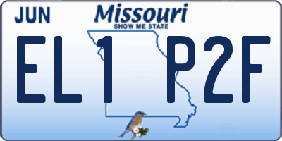 MO license plate EL1P2F