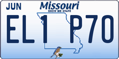MO license plate EL1P7O