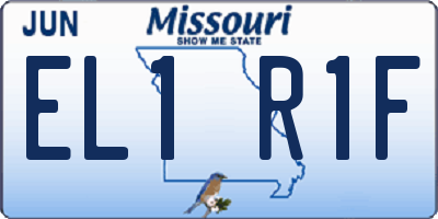 MO license plate EL1R1F