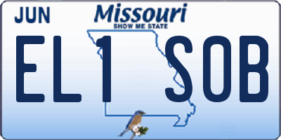 MO license plate EL1S0B
