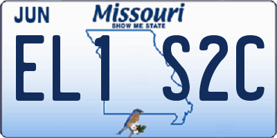 MO license plate EL1S2C