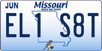 MO license plate EL1S8T